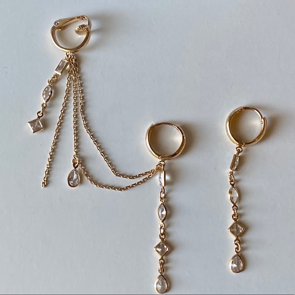 Gold plated earring and cuff from Brazil - Picture 2 of 8